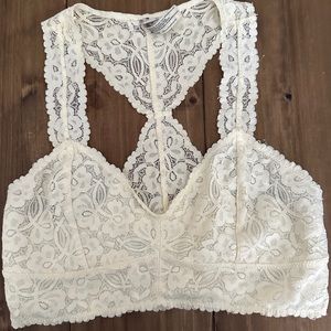 Intamately Free People Bralette Purple Lace Racer Back Size Small